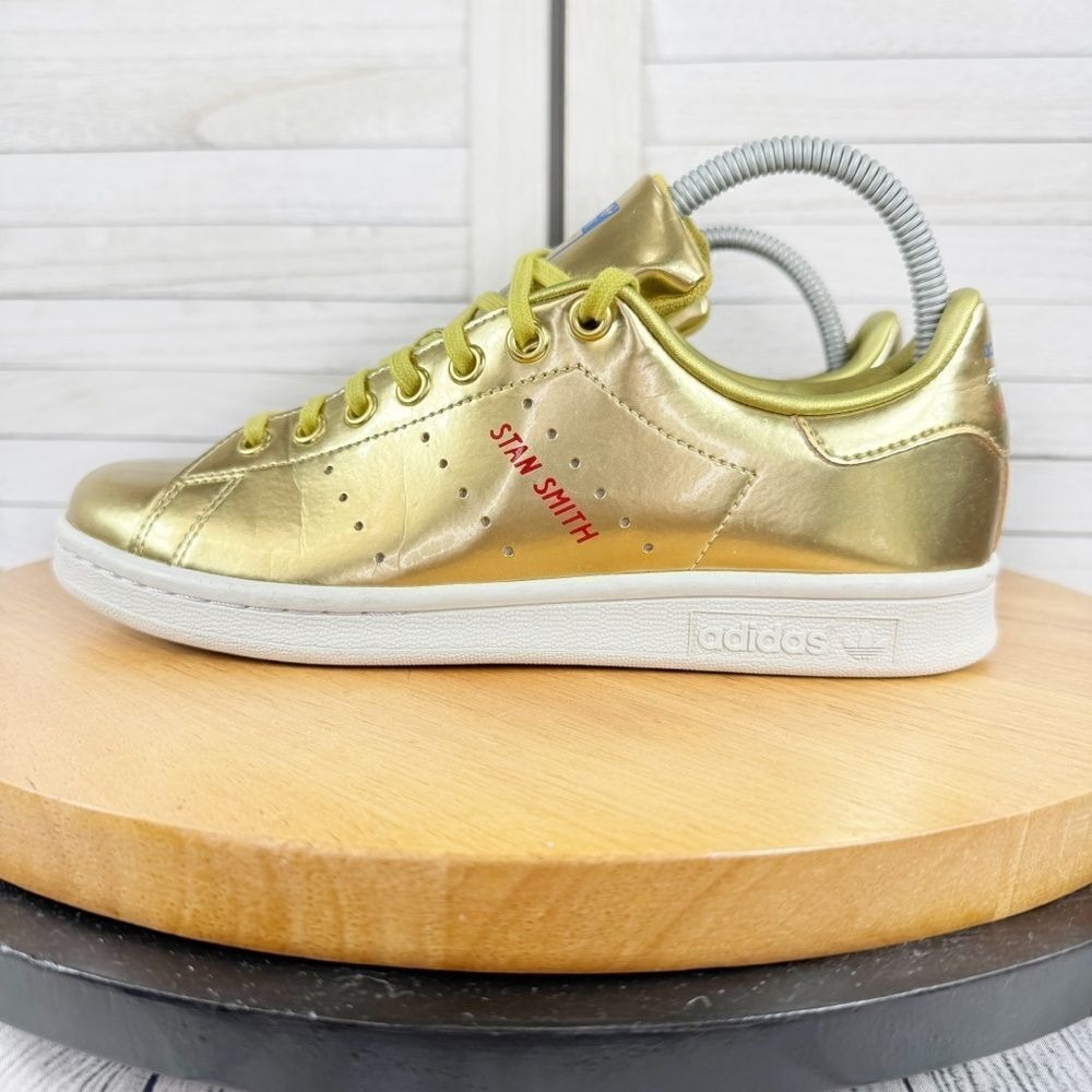 Adidas Originals Stan Smith Metallic‎ Pack Sneakers Gold Size 6 FW8063